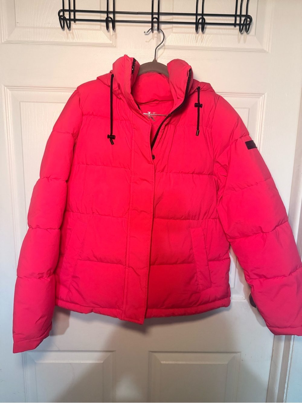 Calvin Klein Hot Pink Quilted Hooded Puffer Jacket